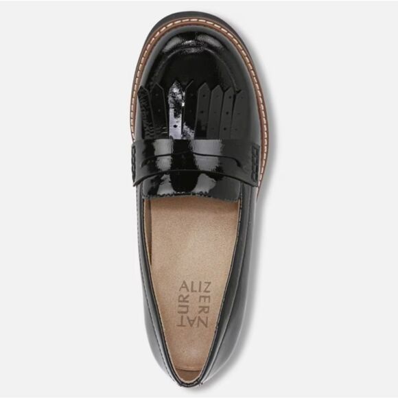 Naturalizer Darcy Fringe Leather Loafer in Haven Blue size 8W - Picture 7 of 13